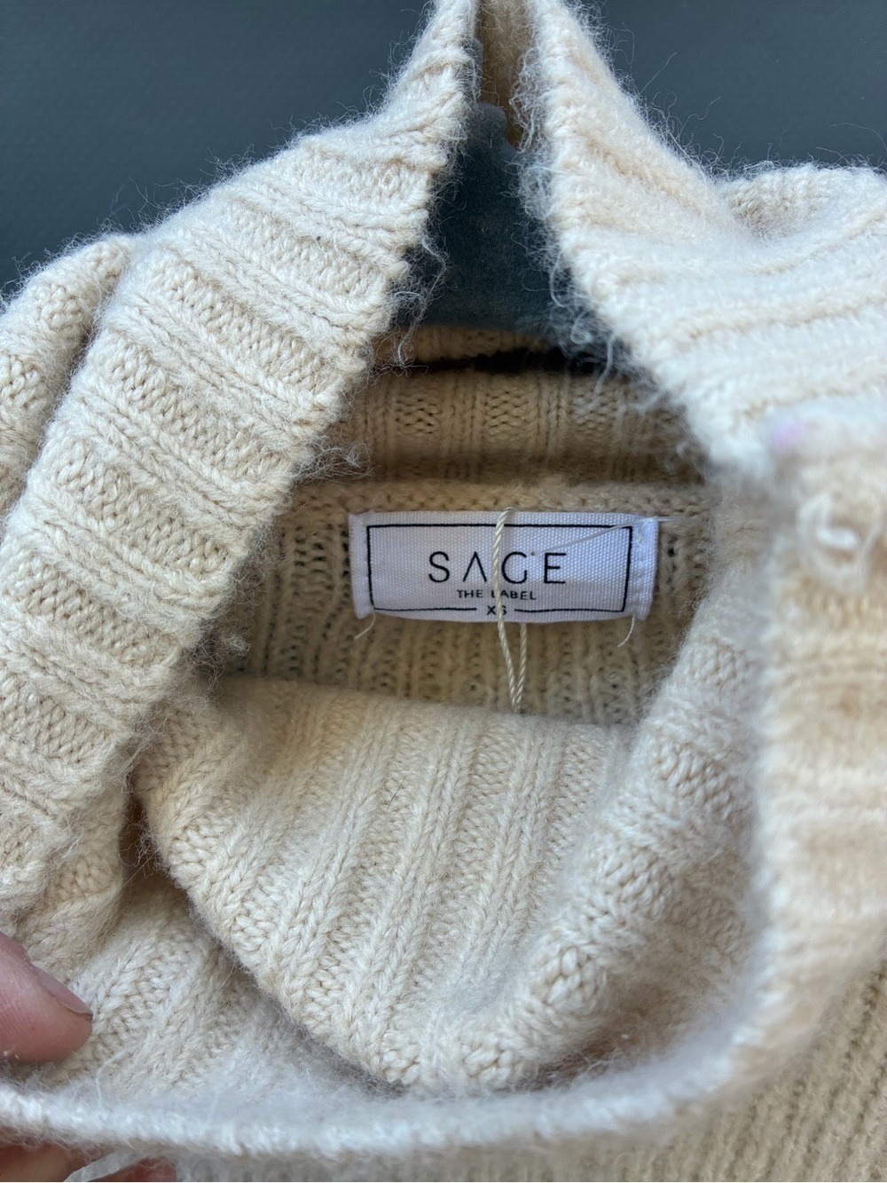 Sage Woman Cream Turtleneck Ribbed Sweater XS - Picture 2 of 4